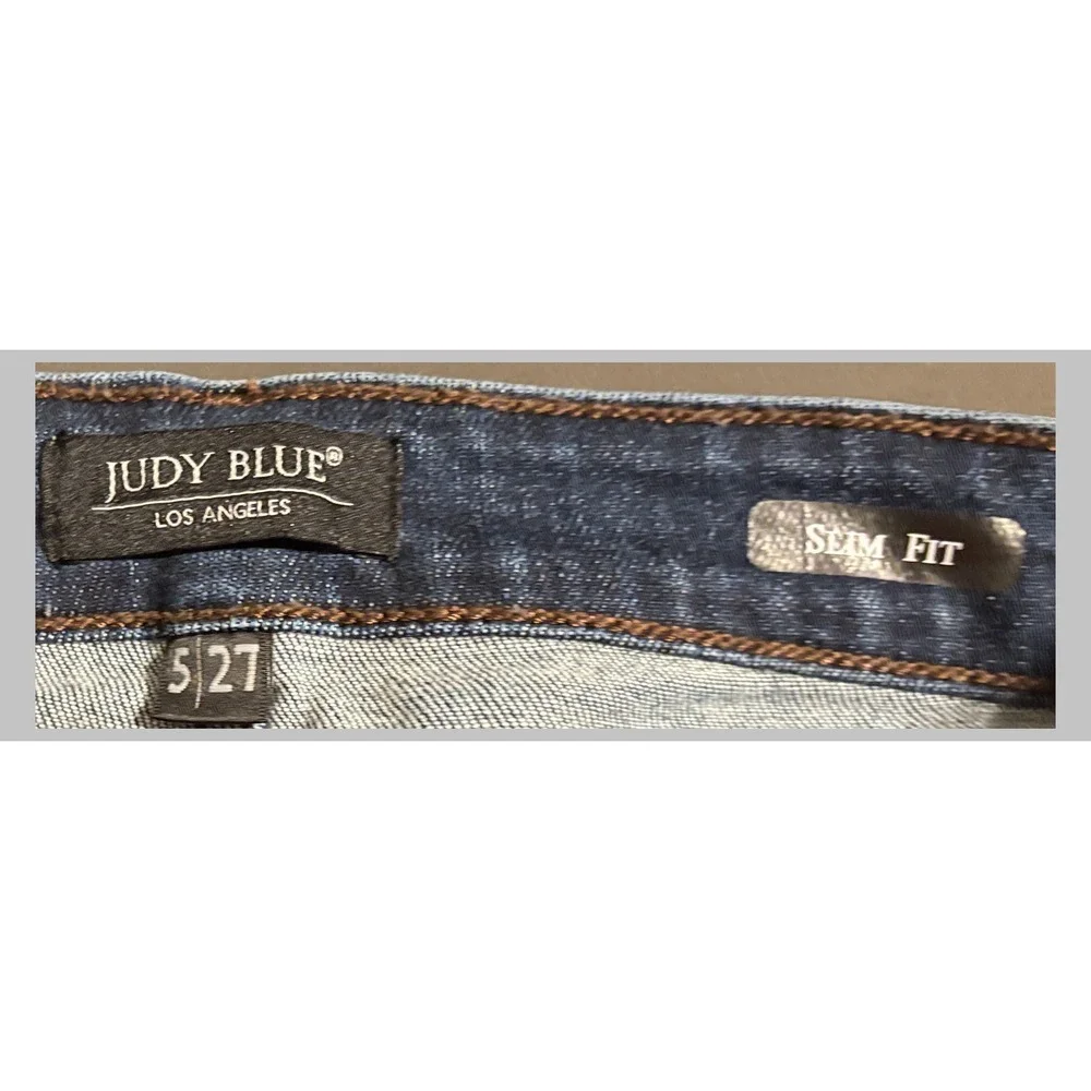 Judy Blue Slim Fit Dark Wash Denim Jeans Womens Size 5 27 Blue Stretch Pants - Picture 2 of 4